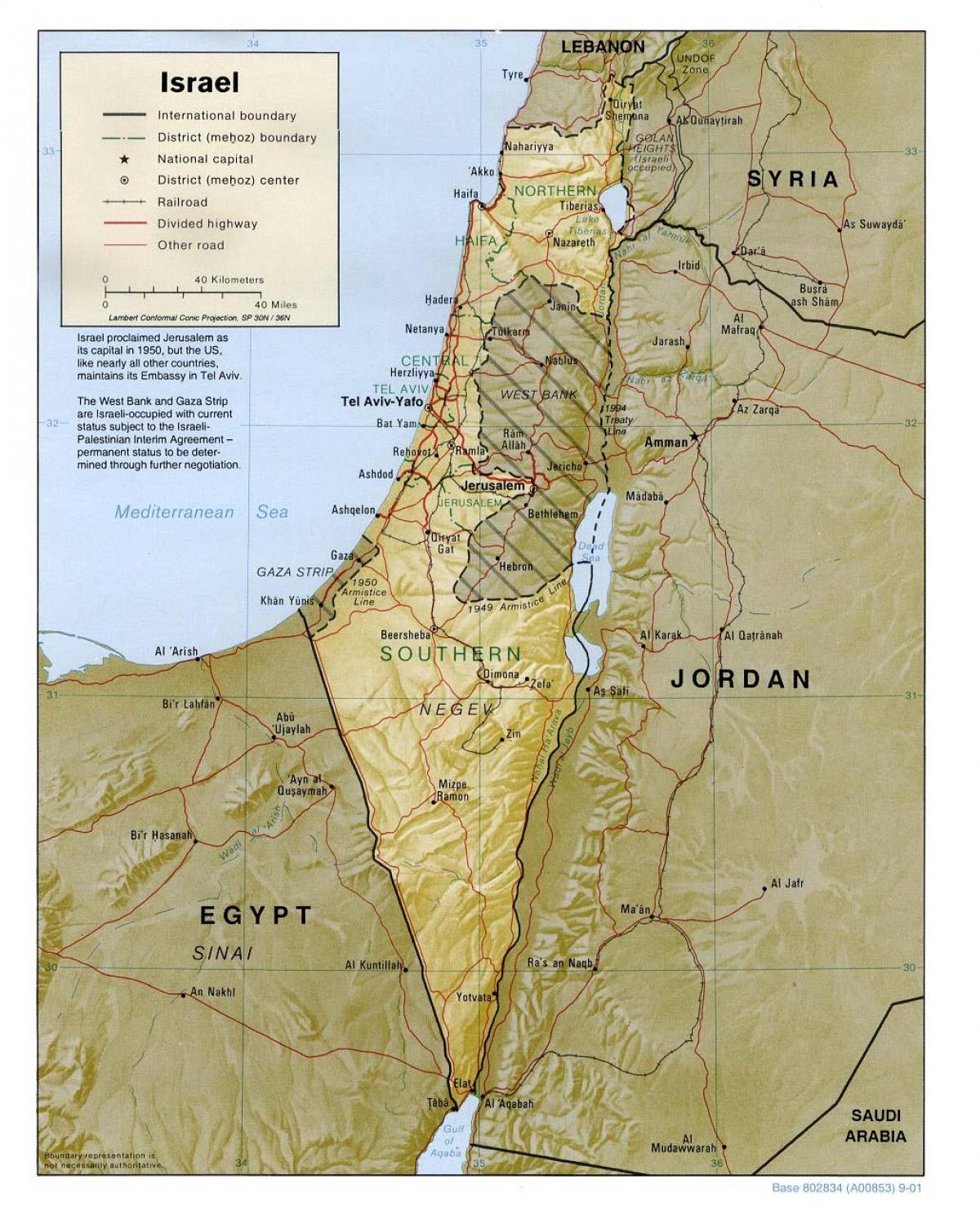 zemljevid izraela geografija 