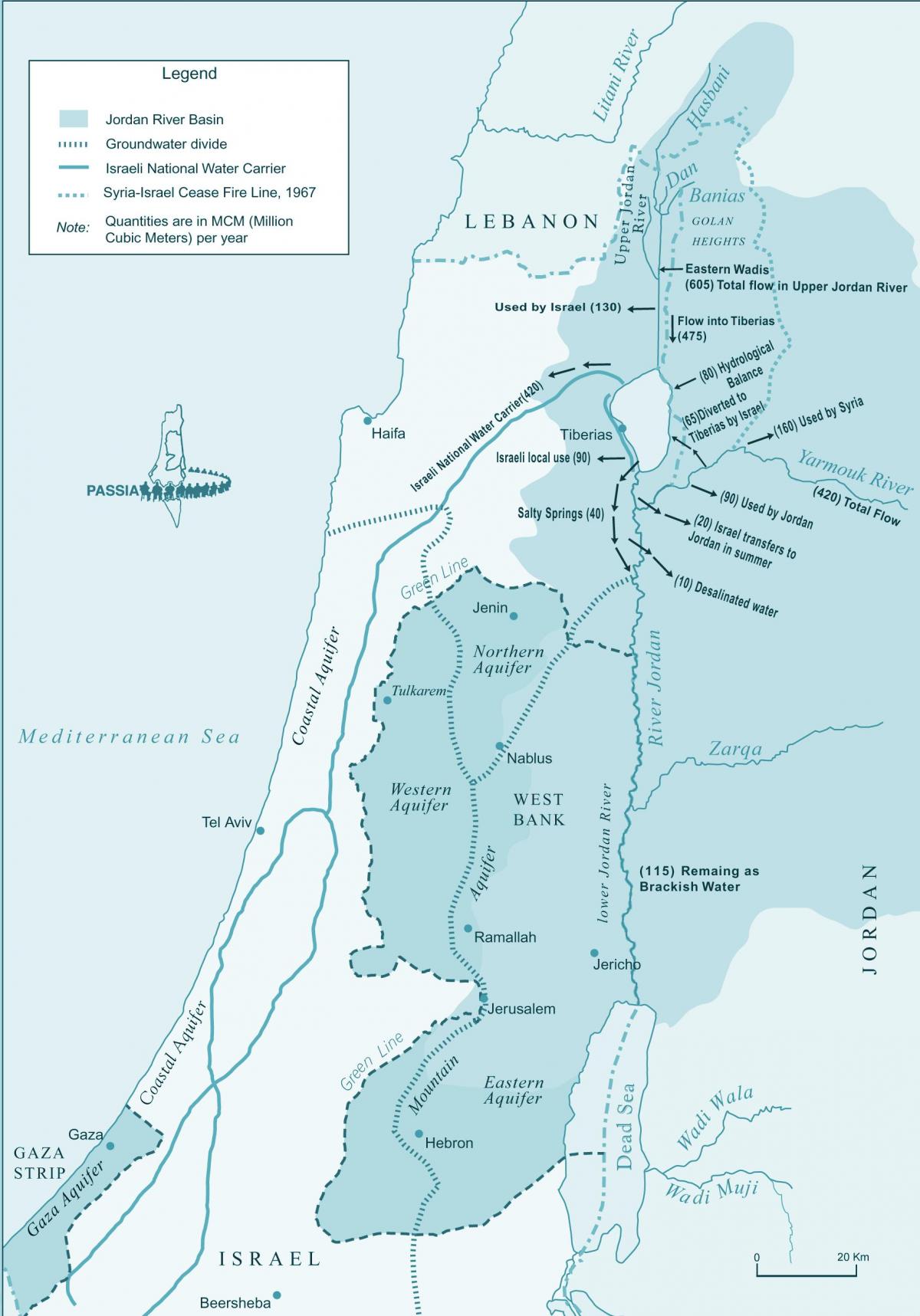 zemljevid izraela reke