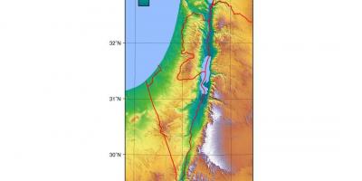 Zemljevid izraela nadmorske višine